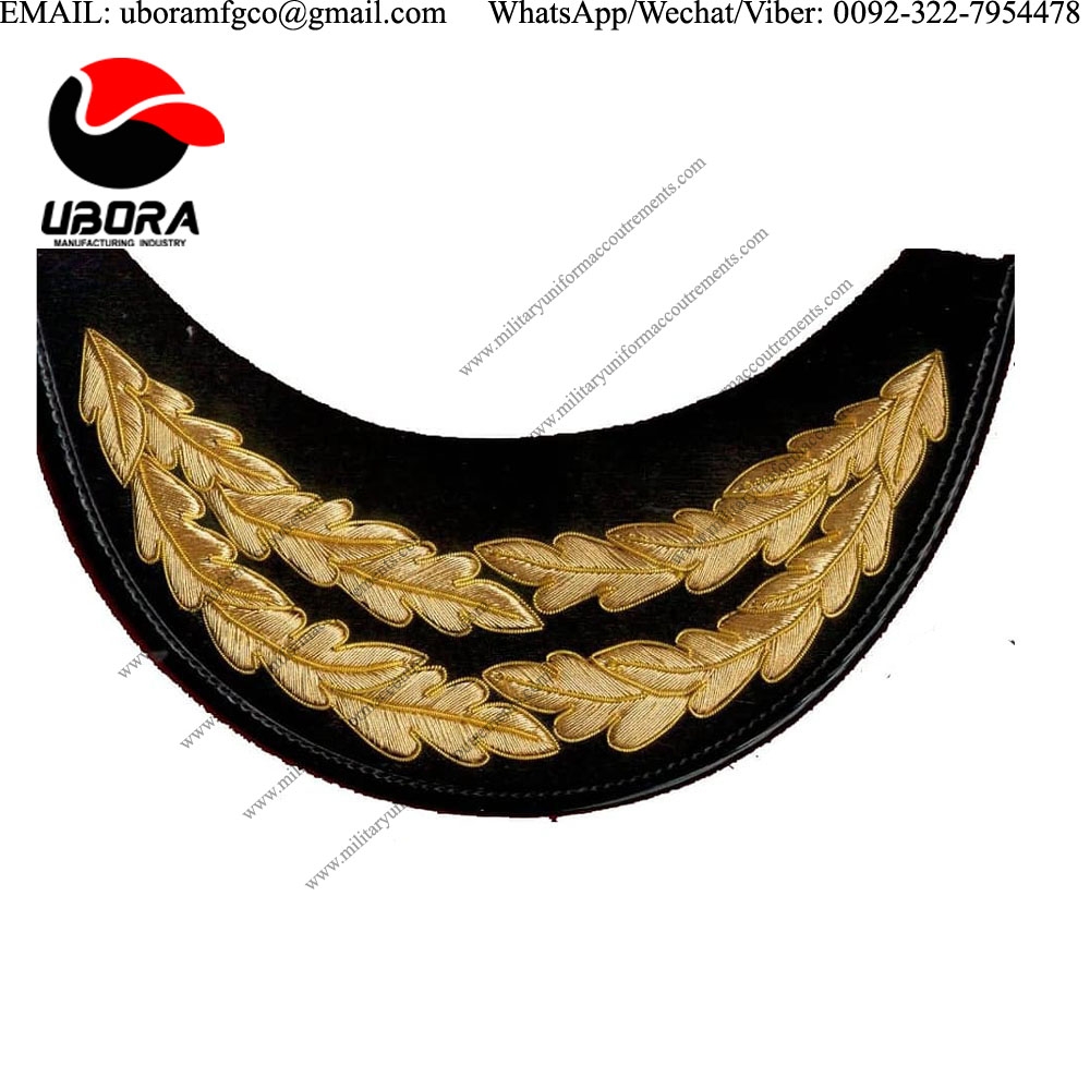 Double oakleaf hand embroidery hat peak visor military police officer army accessories supplier